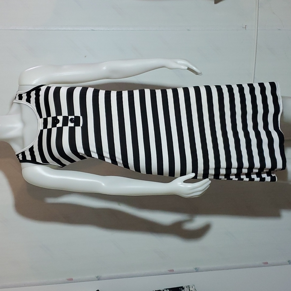 Black and white stripe maxi dress